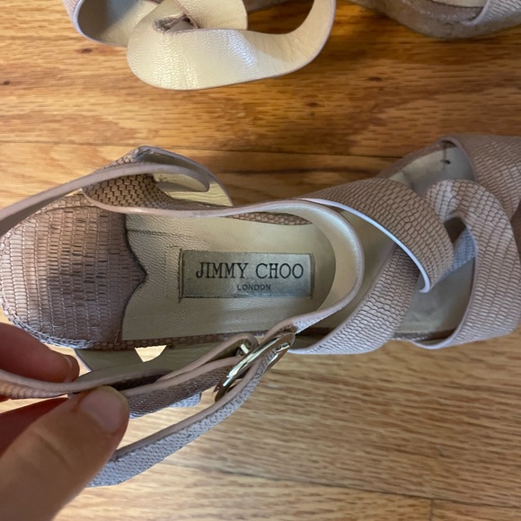Jimmy Choo Women's Tan Wedge Sandals - Picture 3 of 6